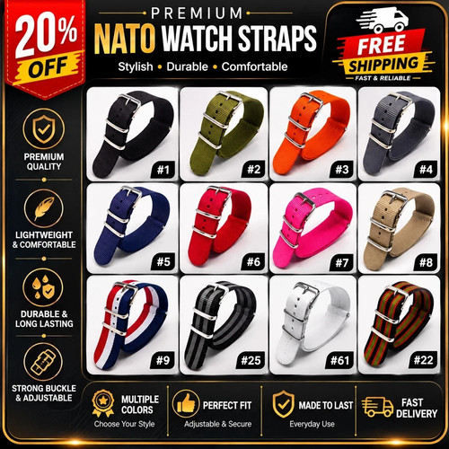 Nato watch strap nylon - watch,