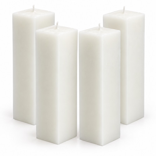White square pillar - white,
